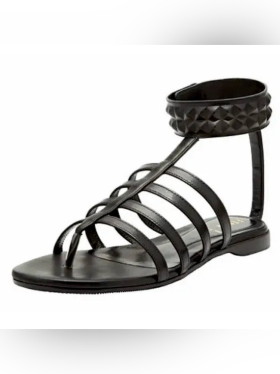 Fendi Shoes - Authentic Fendi Black Studded Ankle-Strap Gladiator Sandals